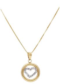 Firetti Damen Kette mit Anhänger "Schmuck Geschenk Gold 375 Halsschmuck Halskette Goldkette Venezianer", Gelbgold 375, L: 45cm B: 1mm, gelb, Gelbgold