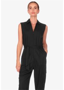 Damen Overall "CHLOE", schwarz, Gr. L, Le Temps Des Cerises, 100% Baumwolle, Overalls, mit klassischem Kentkragen