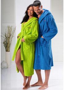 Unisex-Bademantel Kangaroos, L:125cm in Gr. XXXL, grün, Walkfrottee, Hausmäntel, "Cassidy, für Damen & Herren, Standardlänge & Überlänge", mit