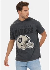 Recovered Herren T-Shirt "NFL Raiders Helmet", schwarz, casual, Gr. XXL, bedruckt, 100% Baumwolle, Shirts, im lockeren Schnitt