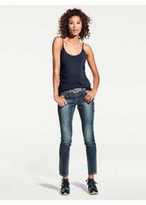 Heine Damen Spaghettitop, blau, Gr. 34, unifarben, 95% Baumwolle, 5% Elasthan, Tops