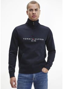 Tommy Hilfiger Herren Sweatshirt "TOMMY LOGO MOCKNECK", blau, casual, Gr. XXXL, Obermaterial: 70% Baumwolle, 30% Polyester, Sweatshirts