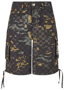 PEQUS Herren Cargoshorts "PEQUS PEQUS Aether Camo Shorts", grün, Gr. L, 99% Baumwolle, 1% Polyurethan, Hosen