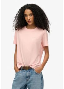 Superdry Damen T-Shirt "ESSENTIAL LOGO EMB TEE", pink, casual, Gr. XS, unifarben, Single Jersey, Obermaterial: 100% Baumwolle, Shirts