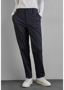 Street One Damen Chinohose, schwarz, casual, Gr. 38, meliert, Stoff, 53% Polyester, 44% Viskose, 3% Elasthan, Hosen, High Waist