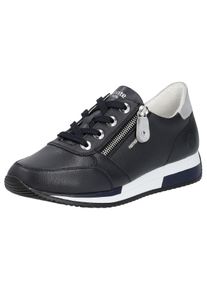 Remonte Damen Keilsneaker, Gr. 43, blau, Leder, kontrastfarbene Details, sportlich, Schuhe, Freizeitschuh, Halbschuh, Schnürschuh in schmaler Form