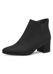 Tamaris Damen Stiefelette, Gr. 38, schwarz, Textil, Veloursleder, elegant, Schuhe, Blockabsatz, Businessschuh, Ankleboots mit Stretcheinsatz