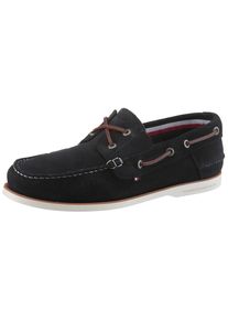 Tommy Hilfiger Herren Bootsschuh "TH BOAT SHOE CORE SUEDE", Gr. 41, blau, Veloursleder, casual, Schuhe, Casualschuh, Freizeitschuh, Schnürer mit