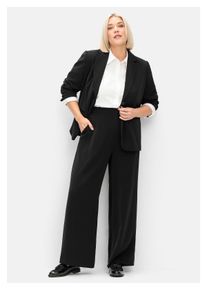 sheego Damen Stoffhose "Große Größen", schwarz, klassisch, Gr. 40, unifarben, Obermaterial: 100% Polyester, Hosen, in weiter Beinform mit