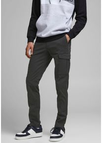 Jack & Jones JACK & JONES Herren Cargohose "JPSTMARCO JJJOE CARGO", schwarz, modisch, Gr. 33, unifarben, Web, Obermaterial: 98% Baumwolle, 2% Elasthan, Hosen
