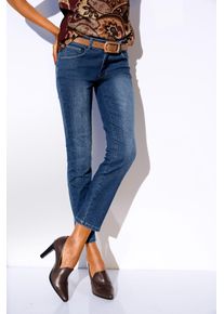 Heine Damen Röhrenjeans, blau, Gr. 23, unifarben, 76% Baumwolle, 16% Polyester, 7% Viskose, 1% Elasthan, Miedereinsatz:15% Elasthan, 85% Polyamid,
