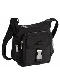 Camel Active Damen Umhängetasche "Journey", schwarz, Nylon, aufgeraut, clean, unifarben, bestickt, Taschen, aus leichtem robusten Nylon, funktional
