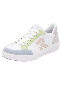 RIEKER SPORT Damen Plateausneaker, Gr. 39, bunt, Glattleder, Veloursleder, kontrastfarbene Details, sportlich, Schuhe, Schnürschuh, Halbschuh,