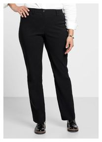 sheego Damen Stretch-Hose "Große Größen", schwarz, casual, Gr. 50, unifarben, Obermaterial: 70% Viskose, 25% Polyamid, 5% Elasthan, Hosen, »Die