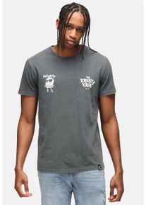 Recovered Herren T-Shirt "SpongeBob Security Washed", grau, casual, Gr. XL, bedruckt, 100% Baumwolle, Shirts, im zeitlosen Design