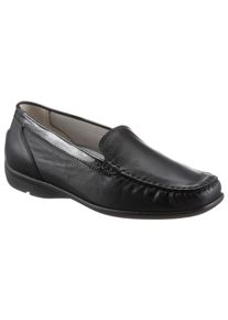 Waldläufer WALDLÄUFER Damen Mokassin "Harriet", Gr. 9, schwarz, Nappaleder, Lackleder, klassisch, Schuhe, Slipper, Festtagsschuh, Bequemschuh zum Schlupfen,
