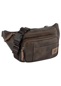 Camel Active Damen Bauchtasche "Laos", braun, Polyurethan, Polyurethan (PU), beschichtet, kontrastfarbene Details, leichte Abriebeffekte, Retro,