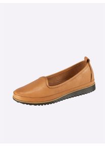 Andrea Conti Damen Slipper, Gr. 39, braun, Glattleder, Leder, sportlich, Schuhe