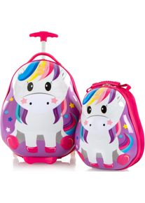 Heys Kinderkoffer "Travel Tots, 46 cm, Einhorn", blau, ABS, Polycarbonat, festlich, Koffer, Heys x Joachim Llambi Kindertrolley Kinder Reisegepäck