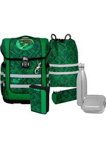 McNeill Kinder Schulranzen "Ergo Compacto, Wow", grün, Polyester, Rucksäcke, inkl. Federmäppchen, Turnbeutel, Schlamperrolle & Motivmagnet