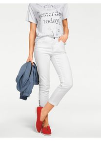 Heine Damen 7/8-Hose, weiß, Gr. 40, unifarben, 98% Baumwolle, 2% Elasthan, Miedereinsatz:85% Polyester, 15% Elasthan, Hosen