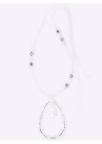 Heine Damen Kette mit Anhänger, silber, Glas, Kunststoff, Metall, Halsketten