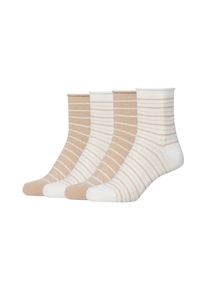 Camano Damen Socken "Socken 4er Pack", Gr. 39, weiß, 78% Baumwolle 20% Polyamid 1% Metallfaser 1% Elasthan, gestreift, Socken
