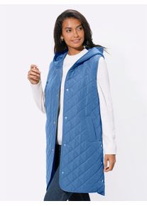 Casual Looks Damen Longweste, blau, Gr. 40, unifarben, 100% Polyester, Westen