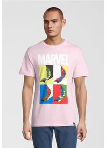 Recovered Herren T-Shirt "Marvel Spider-Man Pop Art Pink", rot, casual, Gr. XL, bedruckt, 100% Baumwolle, Shirts, im zeitlosen Design