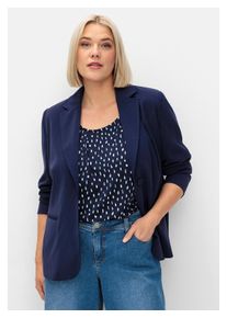 sheego Damen Kurzblazer "Große Größen", blau, klassisch, Gr. 44, unifarben, Obermaterial: 100% Polyester;Futter: 100% Polyester, Blazer, in