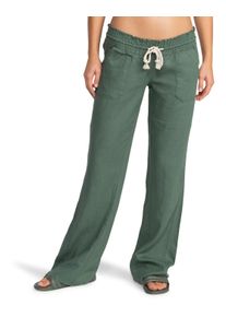 Roxy Damen Stoffhose "Oceanside", grün, Gr. XS, 55% Leinen, 45% Viskose, Hosen