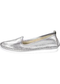Andrea Conti Damen Slipper, Gr. 36, silber, Glattleder, Leder, modisch, Schuhe
