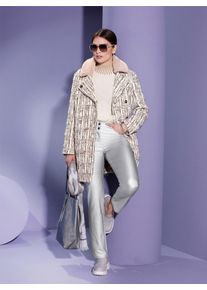 CRÉATION L CREATION L Damen Langjacke, braun, Gr. 40, gemustert, 70% Polyester, 30% Wolle, Jacken