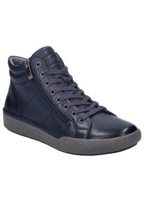 Josef Seibel Damen Sneaker "Claire 11", Gr. 38, blau, Leder, unifarben, sportlich, Schuhe, Schnürboots, High Top Sneaker, Komfortschuh mit