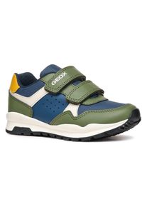 Geox Kinder Sneaker "J PAVEL", Gr. 33, grün, Synthetik, Textil, casual, Schuhe, Runner Sneaker, Klettschuh für Freizeitaktivitäten