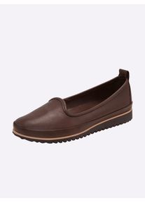 Andrea Conti Damen Slipper, Gr. 41, braun, Leder, Glattleder, sportlich, Schuhe
