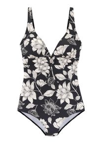 s.Oliver Damen Badeanzug "Lady", schwarz, Gr. 36, bedruckt, floral, Recycling-Polyamid, Badeanzüge, mit floralem Design