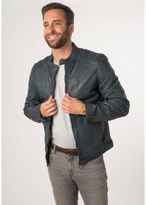 Mauritius Herren Lederjacke "MMCortney", blau, casual, Gr. 4XL, unifarben, Obermaterial: 100% Schafsleder. Futter: 100% Baumwolle. Ärmelfutter: 100%
