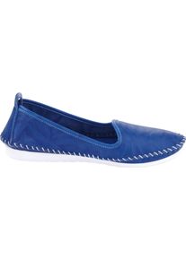 Andrea Conti Damen Slipper, Gr. 41, blau, Glattleder, Leder, modisch, Schuhe