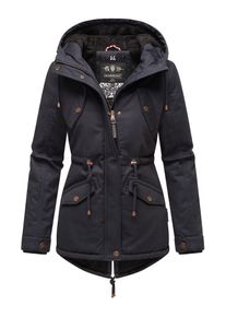 Marikoo Damen Winterjacke "Manolya", blau, casual, Gr. XXL, Oberstoff: 100% Baumwolle, Futter: 100% Polyester, Wattierung: 100% Polyester,