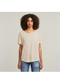 G-Star Raw G-STAR Damen T-Shirt "Rolled up", beige, Gr. XXL, unifarben, Jersey, Obermaterial: 100% Baumwolle, Shirts, mit umgeschlagenen Ärmeln