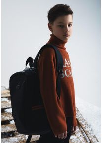 Gulliver Herren Rollkragenpullover, rot, casual, Gr. 140, unifarben, 50% Wolle, 50% Polyacryl, Pullover, mit Schriftprints