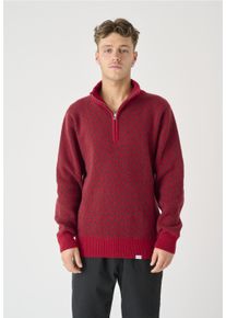 Cleptomanicx Herren Strickpullover, rot, casual, Gr. L, mehrfarbig, 80% Wolle, 20% Polyamid, Pullover, in tollem Strick-Design