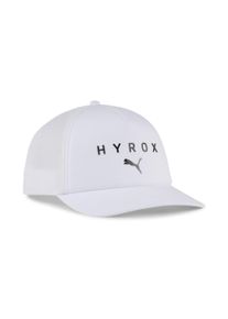Puma Damen Flex Cap "Puma x HYROX Trucker Cap Erwachsene", weiß, bedruckt, Obermaterial: 100% Baumwolle; Futter Vorderteil: 100% Polyester; Hinterer