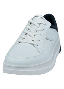 Bugatti Herren Sneaker, Gr. 44, blau, Lederimitat, casual, Schuhe, mit modischen Ziernähten, Freizeitschuh, Halbschuh, Schnürschuh