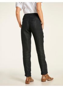 Heine Damen Leinenhose, schwarz, Gr. 22, unifarben, 100% Leinen, Hosen