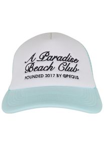 PEQUS Damen Trucker Cap "PEQUS PEQUS A Paradise Beach Club Curved Logo Trucker Cap", blau, casual, 100% Polyester, Caps