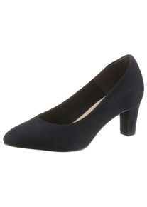 Tamaris Damen Pumps "DAENERYS", Gr. 40, blau, Textil, Veloursleder, klassisch, Schuhe, Abendschuh, Festtagsschuh, Trichterabsatz, in veganer