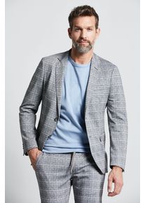 Bugatti Herren Sakko, grau, casual, Gr. 50, 86% Polyester, 8% Viskose, 6% Elasthan, Sakkos, mit Seitenschlitz
