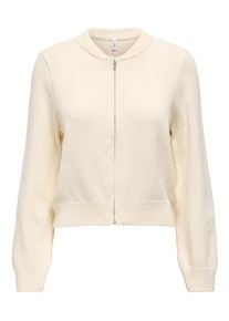 Only Damen Longstrickjacke "ONLTHORA LS O-NECK BOMBER CC KNT", beige, modisch, Gr. XS, unifarben, Strick, Obermaterial: 66% Polyester, 34% Baumwolle,